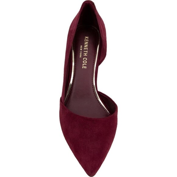 Kenneth Cole Reaction Wine Red Faux Suede Heels Wedge New Women’s Sz 6.5 - Picture 4 of 13